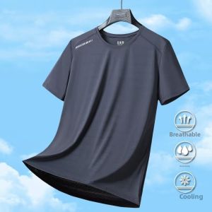 Summer Ice Silk Quick Dry Short Sleeve Sportswear Womens Base Shirt Versatile T-Shirt Mesh Top Half Length Sweatshirt