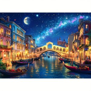 Jigsaw Puzzle 1000pcs Venice Night Art 50X70Cm Grand Canal at Night for Adults & Art Collectors Luxury Home Decor Gift