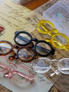 Transparent Acrylic Glasses for 15cm Cotton Doll Celebrity Toy Figurines British Style Academic Theme Soft Plush Doll Clothes