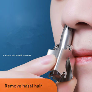Manual Stainless Steel Nose Hair Trimmer-Round Blunt Tip Nostril Cleaner Safe Nose Scissors for Men Personal Grooming Kit