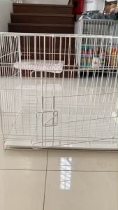 กรงสัตว์เลี้ยง สีขาว กรงสูง กรงพับได้ กรงแมว กรงลวด กรงเหล็ก รสชาติ C8W