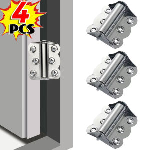 4ชิ้นบานพับผีเสื้อสแตนเลสการปิดอัตโนมัติแกว่งที่ปิดประตูขาสปริงช่องหน้าต่างแกว่ง