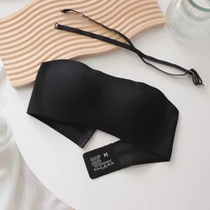 Invisible Slip-On Bra for Women without Shoulder Straps Anti-Slip Gathered Seamless Wrap Chest Style for Summer Thin Mold Cup