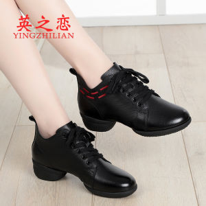 Autumn Winter Dance Shoes Womens Square Dancing Shoes Genuine Leather Soft Bottom Casual Shoes for Mothers And Women
