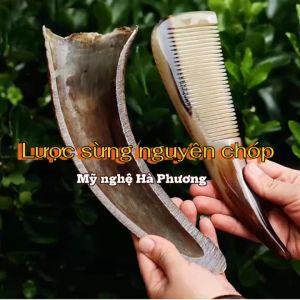 [VIP] Lược sừng nguyên chóp dài 25-27cm Mỹ nghệ Hà Phương chăm sóc mái tóc
