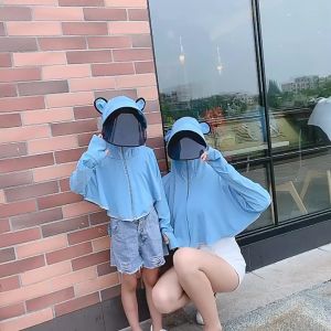 Sunscreen Women Ice Silk Thin Breathable Parent-child Sun-protective Clothing Ultraviolet Long-sleeved Cycling