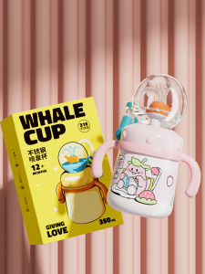 Cốc Nước Giữ Nhiệt Hình Cá Voi Dễ Thương Cho Trẻ Em Đi Học Cốc Nước Có Van Xả Bằng Thép Không Gỉ Và Silicon Dành Cho Bé Gái