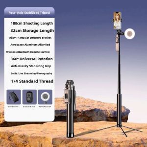 Selfieshow | 360 Degree Rotatable Portable Photography Tripod for Travel Vlog Live Streaming Bluetooth Anti-Shake Phone Stand