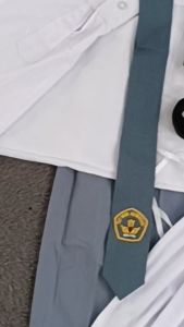 Setelan Seragam Sekolah SMA Putih Abu Perempuan Panjang Kelas 1-3 Set Kerudung Putih