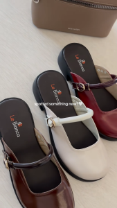 [NEW ARRIVAL] Le Bianca AI 15-02 Sepatu Sendal Wanita Fashion Marun dan Ivory