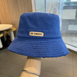 Japanese Style Womens Spring Autumn Fisherman Hat Asymmetrical Hem Letter Design Wide Brim Sunshade Versatile Casual Cap