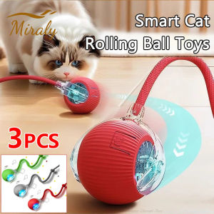 Cat Interactive Ball Toy Automatic Rolling Ball Faux Tail Rechargeable Smart Pet Electric Toy Dog Cat Training Imitate Mouse