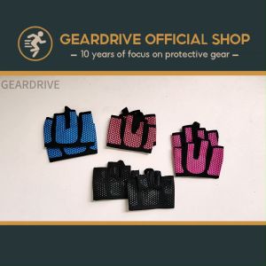 GEARDRIVE 1 Pair Gym Gloves Four Half Finger Women Men Workout Glove Power Weight Lifting Bodybuilding Hand Protector