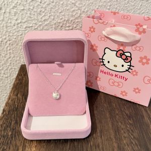 สร้อยคอ Hellokitty 925 เงินแท้ สร้อยคอโซ่กระดูกไหปลาร้าสำหรับผู้หญิง เครื่องประดับแฟชั่น ของขวัญวันเกิด ของขวัญวันเกิด