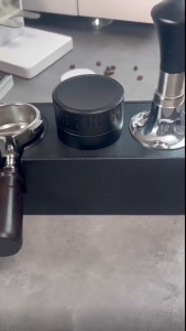 Coffee ABS powder pressing stand for powder dispenser - powder press storage base 51/53/58mm - black