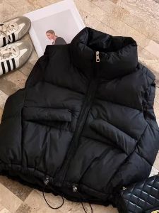 Womens Short down Cotton Vest Loose Fit Autumn Winter New Style Korean Version Small Size Shoulder Pad Tank Top Jacket