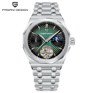 Pagani Design | PAGANI DESIGN New Luxury Mens Watch Automatic Mechanical Moon Frame Top Sapphire Stainless Steel Business Mechanical Watch