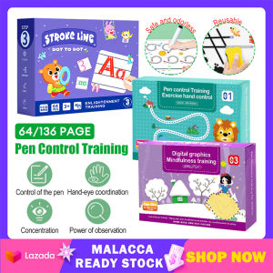 Children Drawing Toy Pen Control Training with Erasable Pen Logical Thinking Training Kids Preschool Montessori Educational Workbook