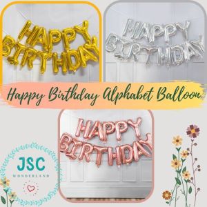 16 Inch Happy Birthday Alphabet Balloon Set 13 Pcs ROSE GOLD / SILVER / GOLD Birthday Balloon Birthday Party Decoration Children’s Party Decoration Baby Party Decoration Adult Party Decoration