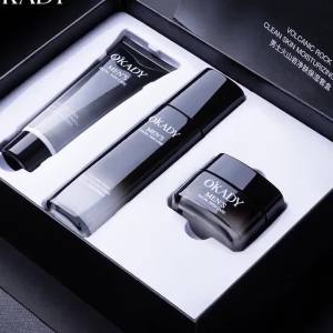 Oupei Men S Volcanic Rock Cleansing Moisturizing Three-Piece Set Moisturizing Facial Penjagaan Lelaki Bera Barang Penjagaan Kulit Set