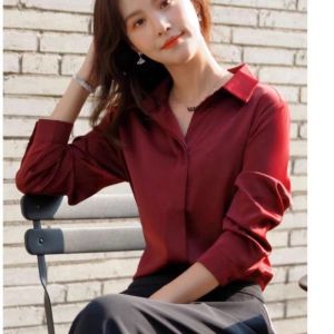 KEMEJA BLOUSE FORMAL WANITA TANPA KANCING KOREAN STYLE