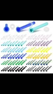 1Piece Transparent Colorful Straight Glass Nose Nariz Bone Stud Ear Cartilage Tragus Studs Prevent Allergy Piercing Body Jewelry