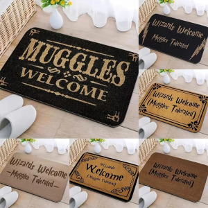 VIKAMA Magic Theme Fun Text Printed Welcome Door Mat Non Slip Washable Entryway Rug Living Room Bedroom Kitchen Home Decoration