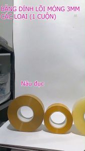 3 cuộn băng dính màu nâu đục các chủng loại