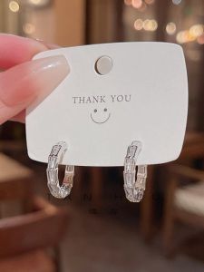 Hoa Tai Đính Đá Zircon S925 Bạc Kim Loại Đơn Giản Thời Trang Cho Nữ Trang Sức Tai Đa Năng Chất Lượng Cao Cấp