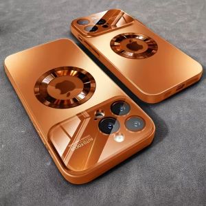 Luxury Glass Camera For Magesafe Magnetic Wireless Charge Case For iPhone 17 Pro Max Air 16 15 14 Plus 13 12 11 Shockproof Cover