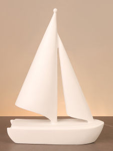 Modern Simple Home Living Room Wine Cabinet Decorative Items Boat Model Desktop Crafts Resin Material White Color Original Design