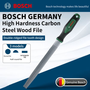 Bosch | BOSCH 8-Inch Round/Semi-Round/Flat File Set High Carbon Steel with Anti Slip Handle and Double Toothed Manual Tool