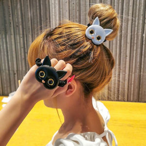 【Bosuer💛COD】Tali Rambut Kucing Lucu Cincin Rambut Seni Kain Tali Rambut Anak Perempuan Hiasan Kepala Sederhana