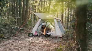 Lều cắm trại dã ngoại tự bung 4-6 người lều du lịch 4 mái 2m4x2m4 tặng kèm 2 thanh chống - Chống mưa tia UV côn trùng