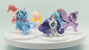 Bandai | 6Pcs/Set My Little Poni Action Figures Toy Cartoon Anime Twilight Sparkle Model Doll Room Decoration Birthday Gift for friend