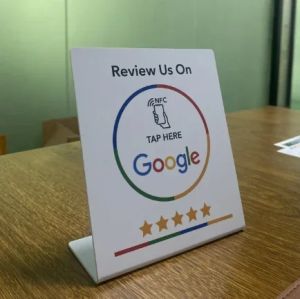 13.56Mhz โปรแกรม Google Standing Review Card NFC Station ตาราง NFC Google Review จอแสดงผลดัดการ์ดยืนยี่ห้อ stand