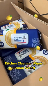 Kitchen Cleaning Wipes Strong Decontamination Degreasing Wet Tissue Big Size 1 Packs 80 Pcs