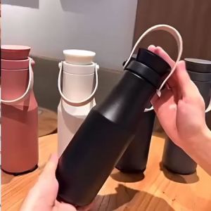 STV Termos Vacuum Flask Tumbler 304 Stainless 470ML Dengan Pegangan handle silikon