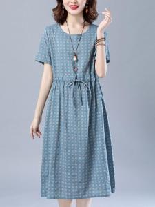 Loose Cotton Silk Dress Floral Print Three Piece Set for Older Women Summer Fashion plus Size Anti-Aging Dress Ensemble