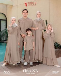 SEPLY Sarimbit 2025 Eksis 273 Willow Brown Baju Muslim Keluarga