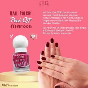 KUTEK cantik SR12 bisa di pakai SHALAT / Nail Polish peel off SR12 / HALAL MUI & BPOM