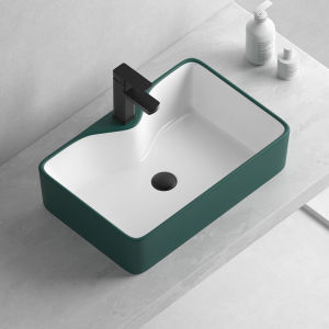 Nordic Minimalism Green Table Basin Accessible Luxury Wash Basin Basin Noodles Bathroom Ceramic Washbasin Washstand Basin Pool