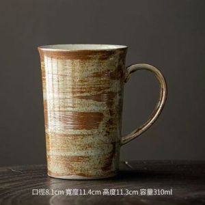 Cốc Cà Phê Gốm Thủ Công Dung Tích Lớn Cốc Nước Họa Tiết Dưới Men Cốc Gốm Sành Tay Làm Cho Nam Giới Cốc Đựng Nước Hình Học
