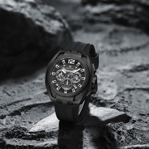 NAVIFORCE Original Quartz Watch for Men Luminous Pointer Calendar Chronograph Silica Strap Buckle 30m Waterproof Outdoor Multifunctional Mens Watch NF8063