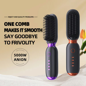Wireless Negative Ion Hair Straightener Comb 6000mAh USB Portable Hair Straightener Brush