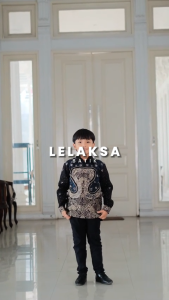 LELAKSA BATIK - Kemeja Batik Pria Dewasa dan Anak Slimfit Furing Warna Navy - 312 Adhinatha