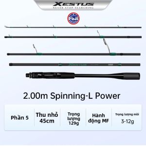 Cần Câu Tay Kingdom Xestus Spinning Casting 24-30T Carbon L ML M MH H 5 Khúc Cần Câu Cá Vược Cá Hồi Du Lịch Di Động Với Vòng Fuji