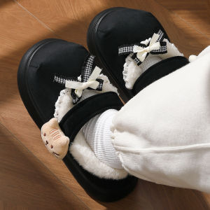 Dép Bông Lót Lông Cừu Mùa Đông 2025 Mới Cho Nữ Trong Nhà Đế Dày Chống Trượt Dép Birk Có Gót Lót Lông Cừu Ấm Áp