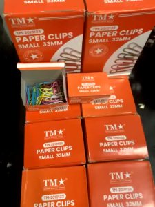 TM Vinyl Paper Clips Small & Big 300 500 Pcs per Box Assorted Colors