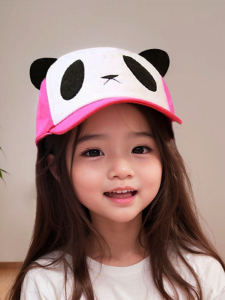 หมวกเบสบอลเด็ก ระบายอากาศได้ดี ตาข่าย หมวกบังแดดหูแพนด้า ฤดูร้อน ป้องกันรังสียูวีปรับบิลเด็กออกนอกบ้านหมวกบริสุทธิ์ ผ้าฝ้าย